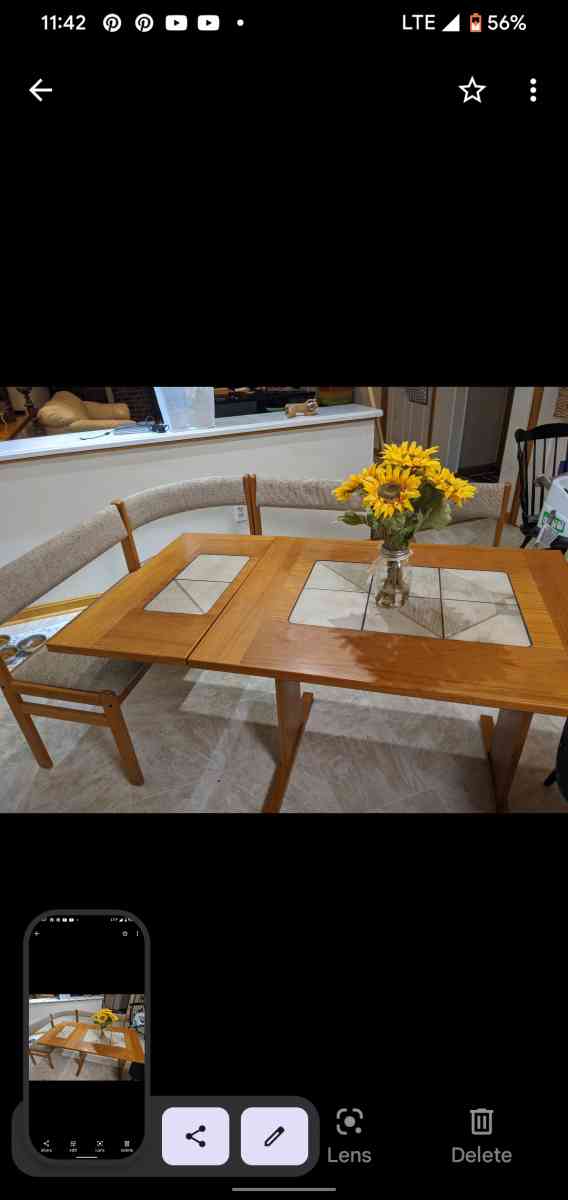 MCM vintage teak wood dining nook set table and benches - Hummelstown, Pennsylvania - FleaMarketBay