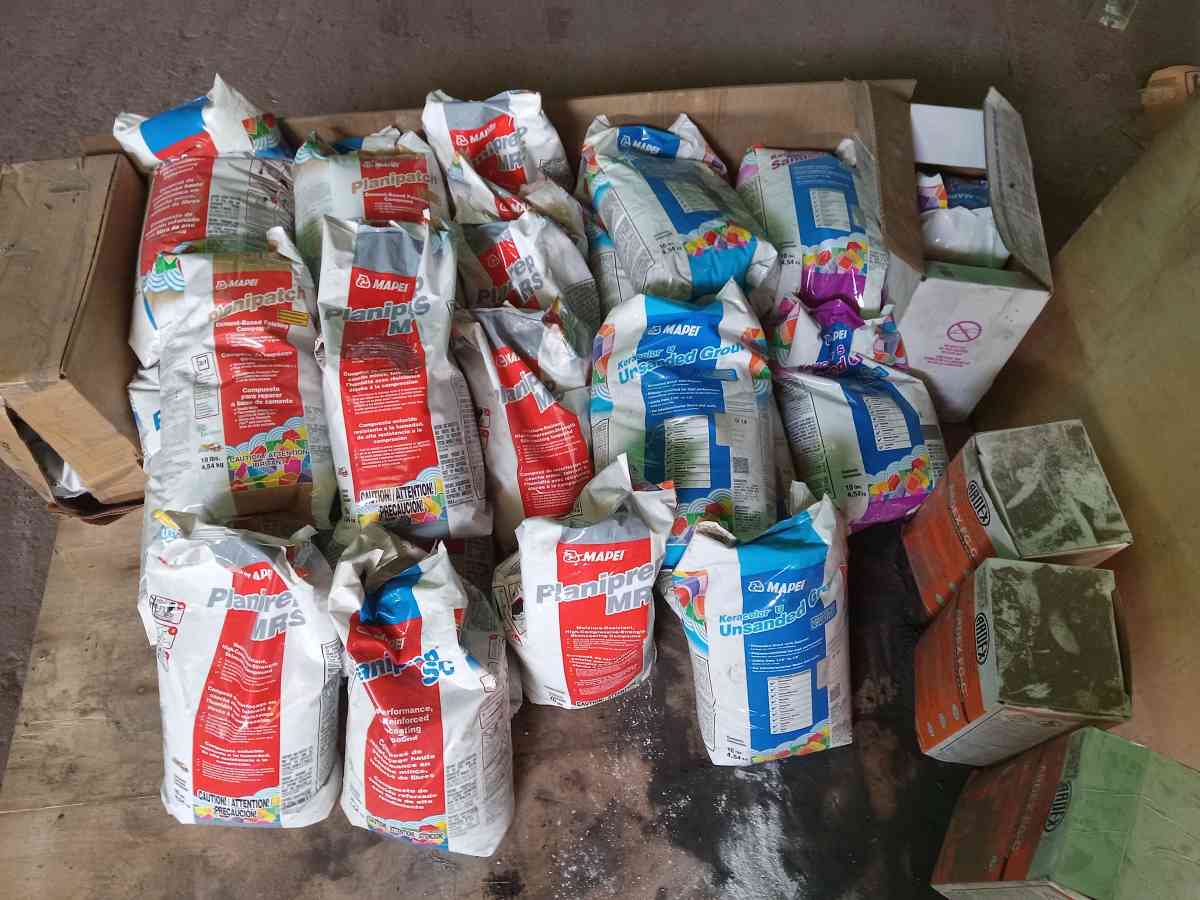 cement patching unwanted grout