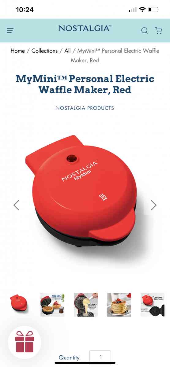 MyMini Personal Electric Waffle Maker Red - Antioch, Tennessee - FleaMarketBay