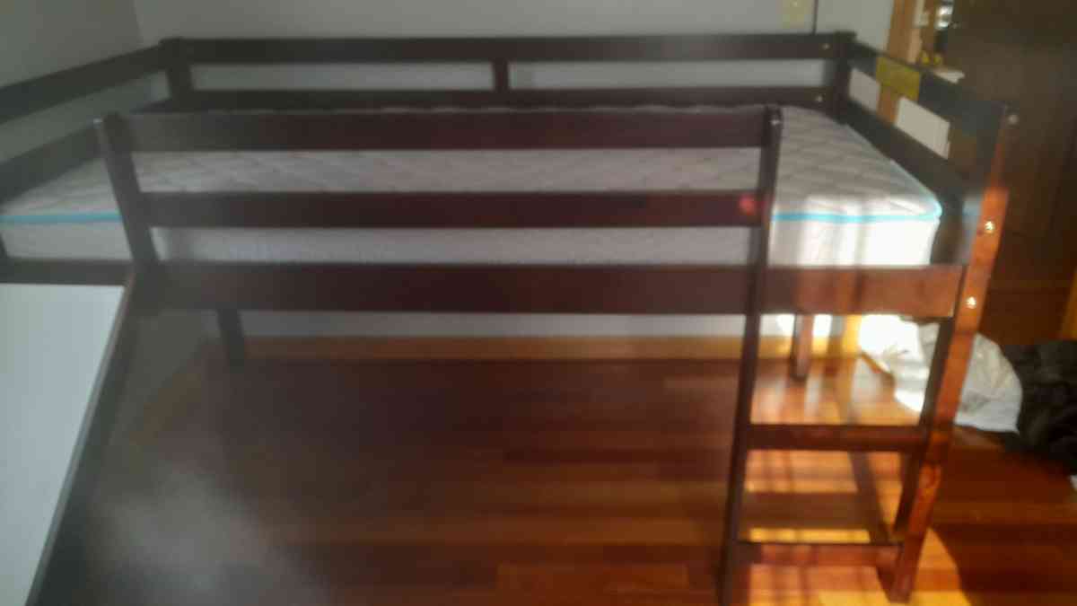 wooden children bed with slide no mattress - Wilbraham, Massachusetts