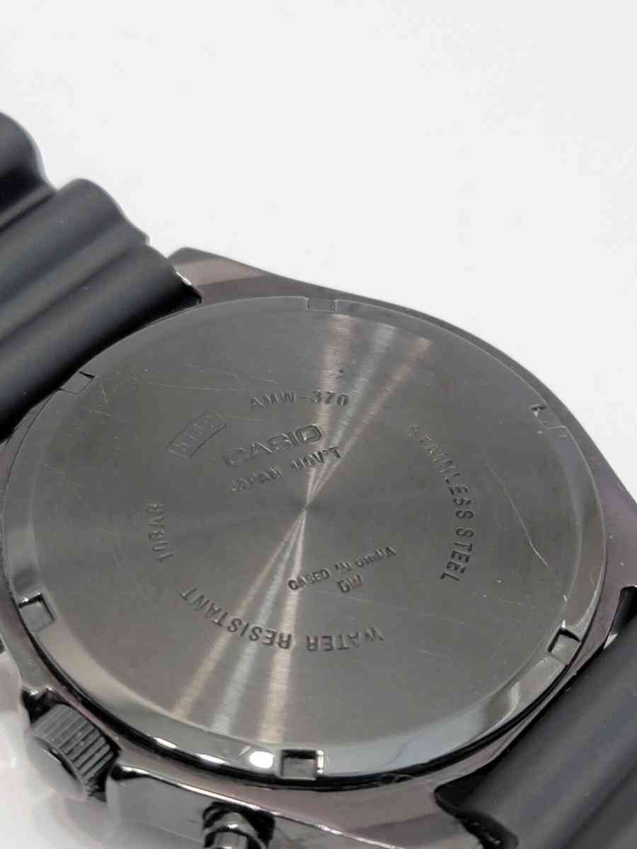 Casio Mens AMW370B1A1 Black Analog MultiFunction Chronograph - Lorain, Ohio - FleaMarketBay