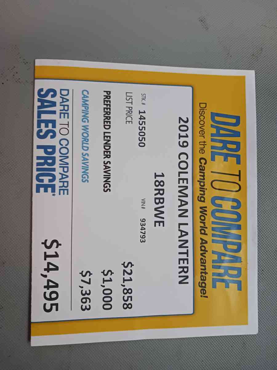 2019 COLMAN TRAVEL TRAILER I BOUGHT NEW - Prairieville, Louisiana - FleaMarketBay