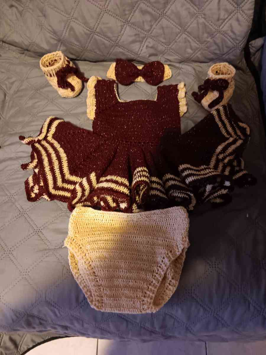 traje tejido a crochet de 0 a 3 meses de nacida - Carteret, New Jersey - FleaMarketBay