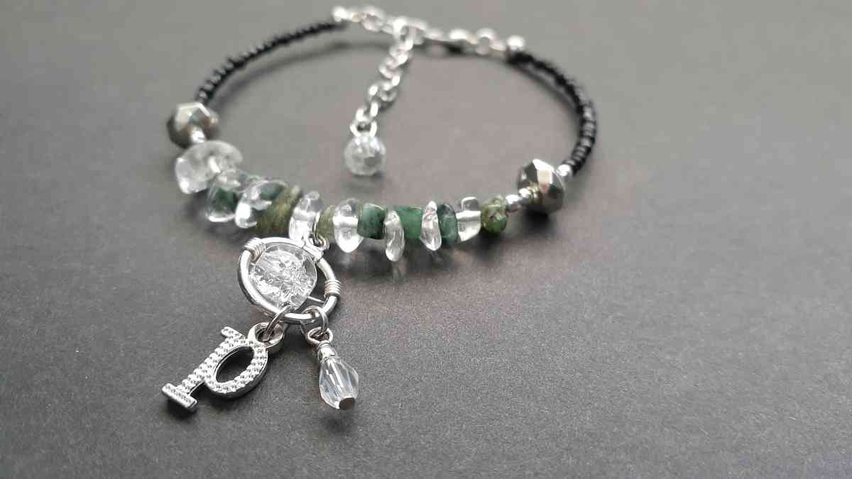 Custom Emerald and Quartz Charm Bracelet Jewelry - San Antonio, Texas