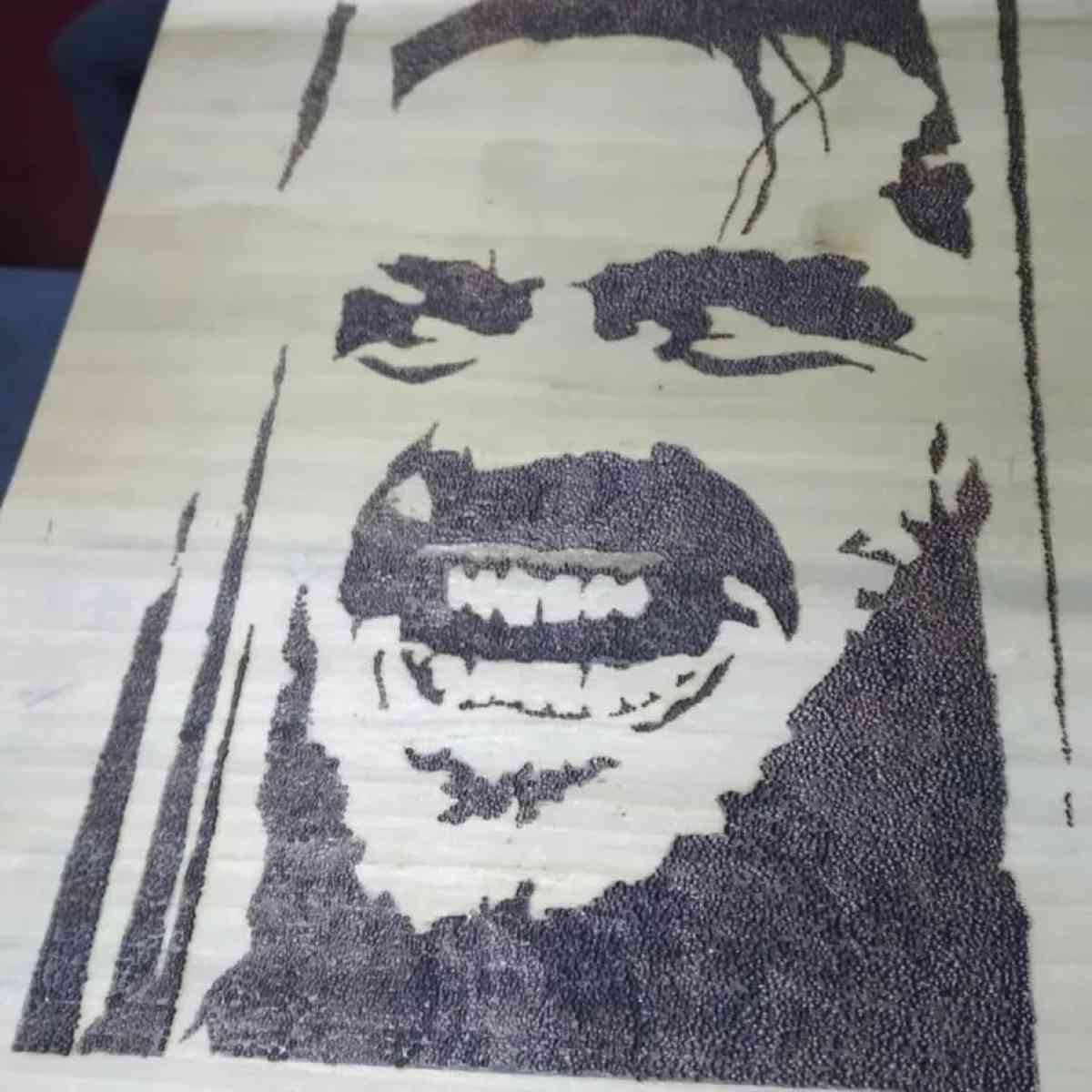 wood burning of heres johnny - Blooming Glen, Pennsylvania