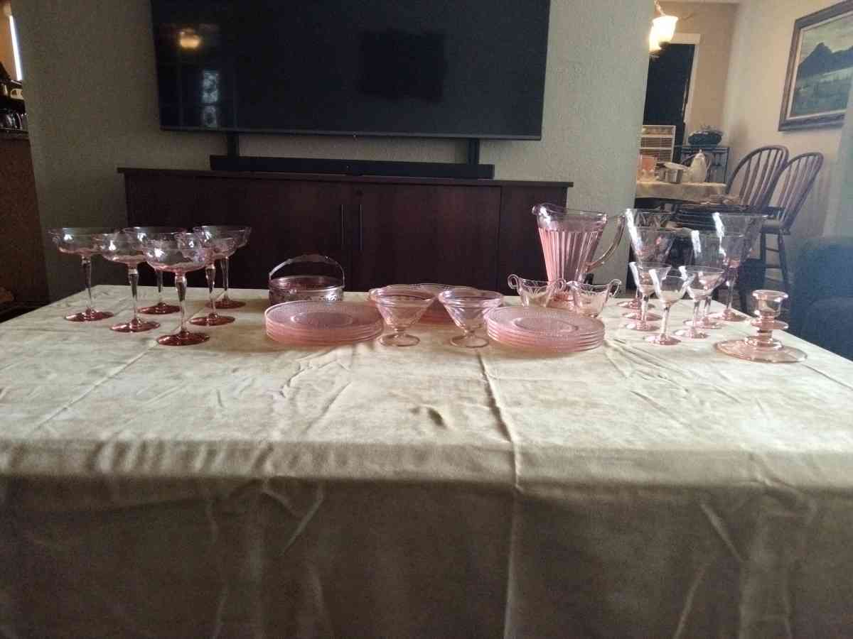 1940 pink glassware from the depression era - Spanaway, Washington