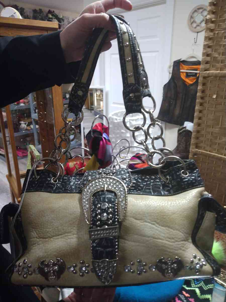 RUSTIC COUTURE PURSE WITH JEWELS - Belen, New Mexico - FleaMarketBay