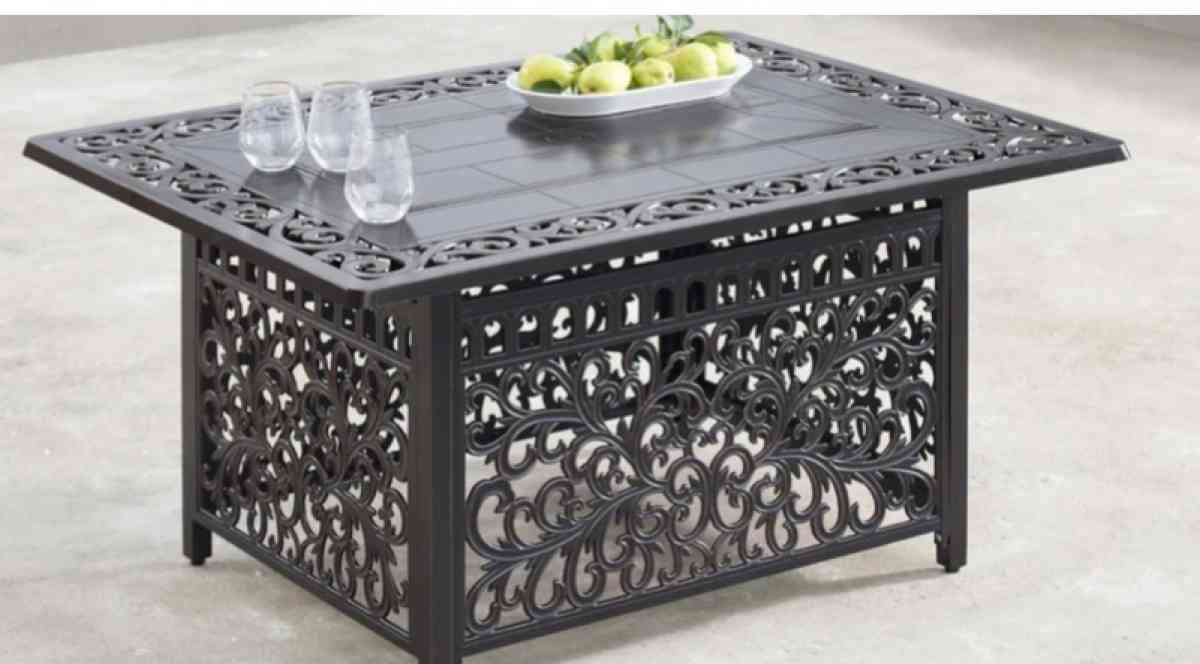 brushed antique copper ornate fire table - Dallas, Texas