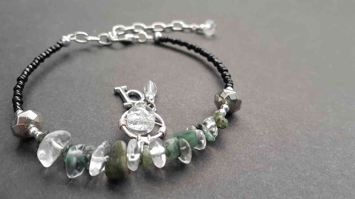 Custom Emerald and Quartz Charm Bracelet Jewelry - San Antonio, Texas - FleaMarketBay