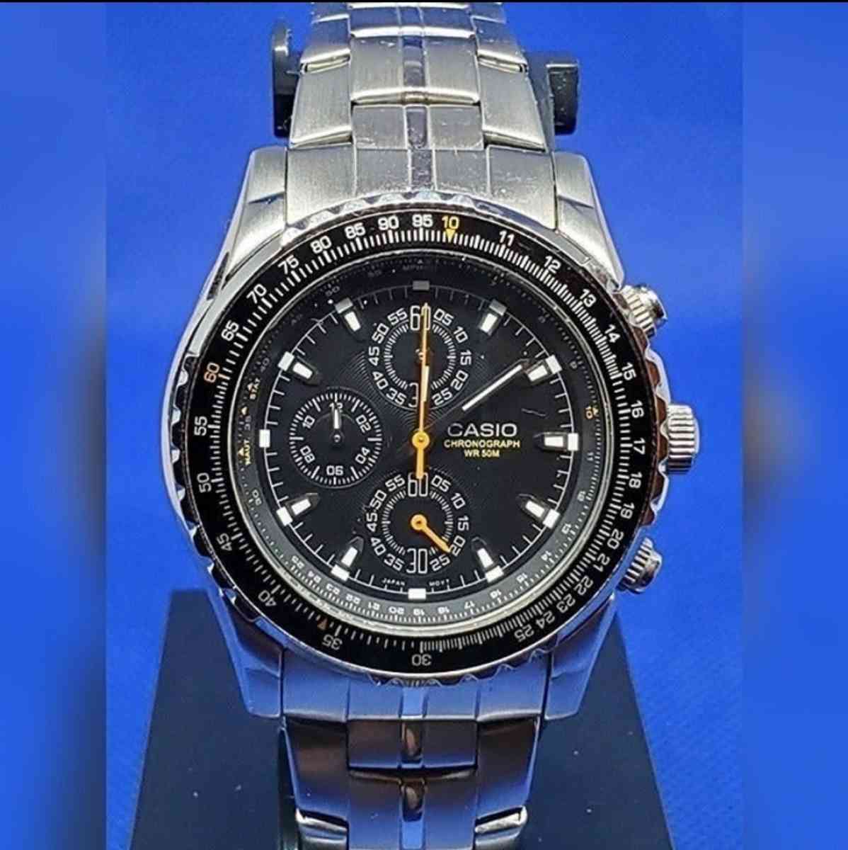 Casio Mens Rotating Slide Rule Bezel Aviator Stainless Steel - Lorain, Ohio