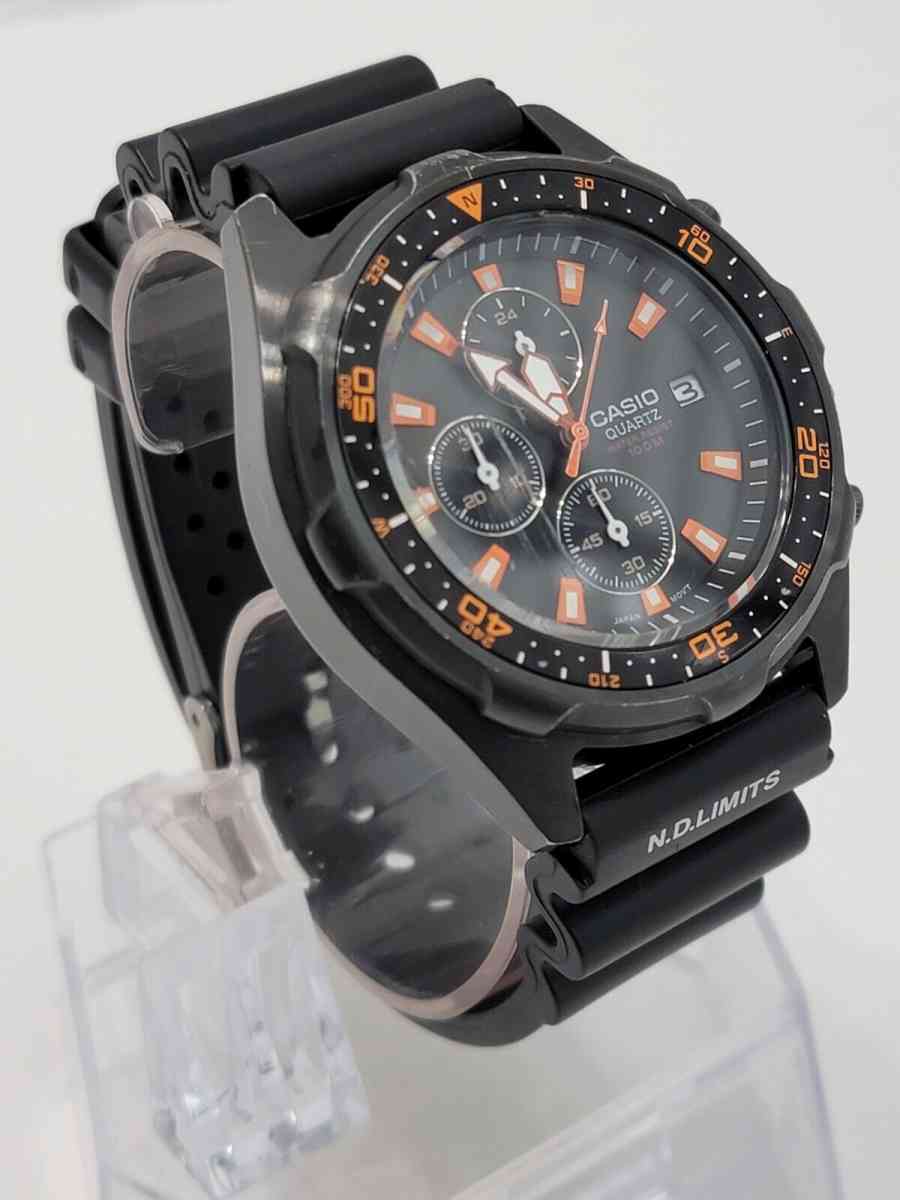 Casio Mens AMW370B1A1 Black Analog MultiFunction Chronograph - Lorain, Ohio - FleaMarketBay