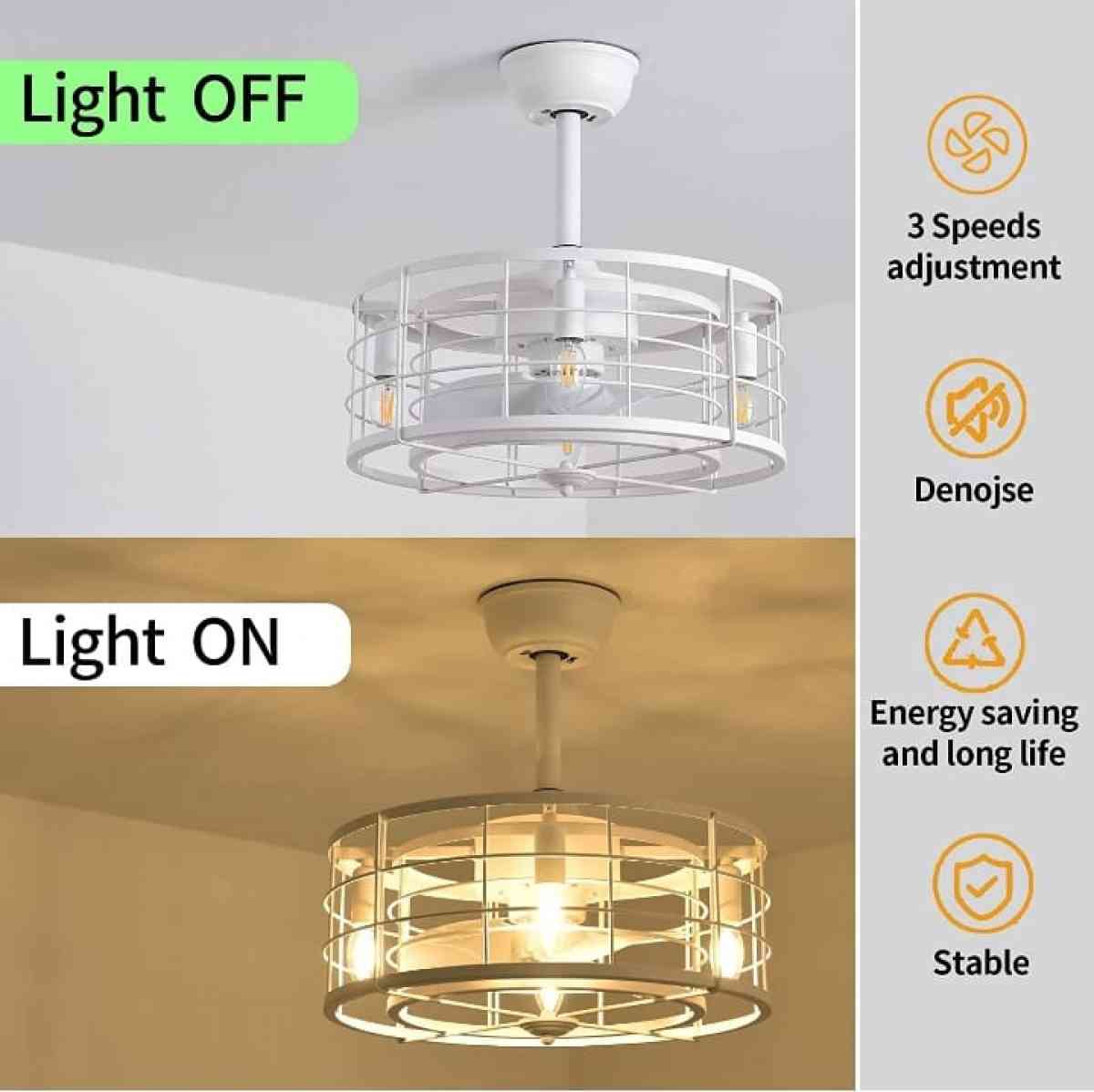 Caged Ceiling Fans wLights Remote Controlw Reversible 3 Spee - Adelanto, California - FleaMarketBay