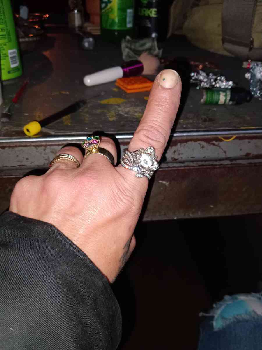 925 Sterling Silver Rose white Sapphire ring set - Greensboro, North Carolina - FleaMarketBay