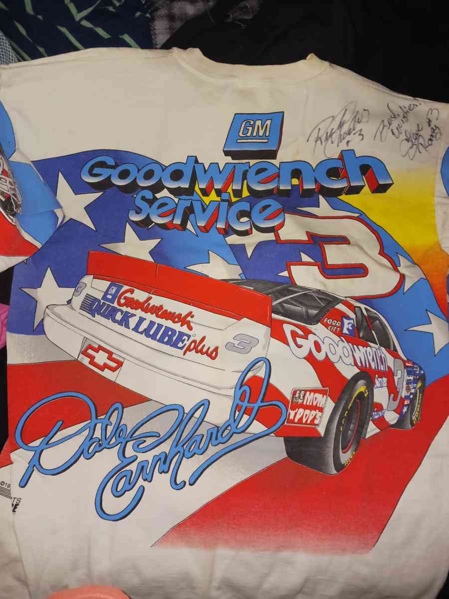 Dale Earnhardt shirt signed by his Pit Crew - Logan, Ohio - FleaMarketBay