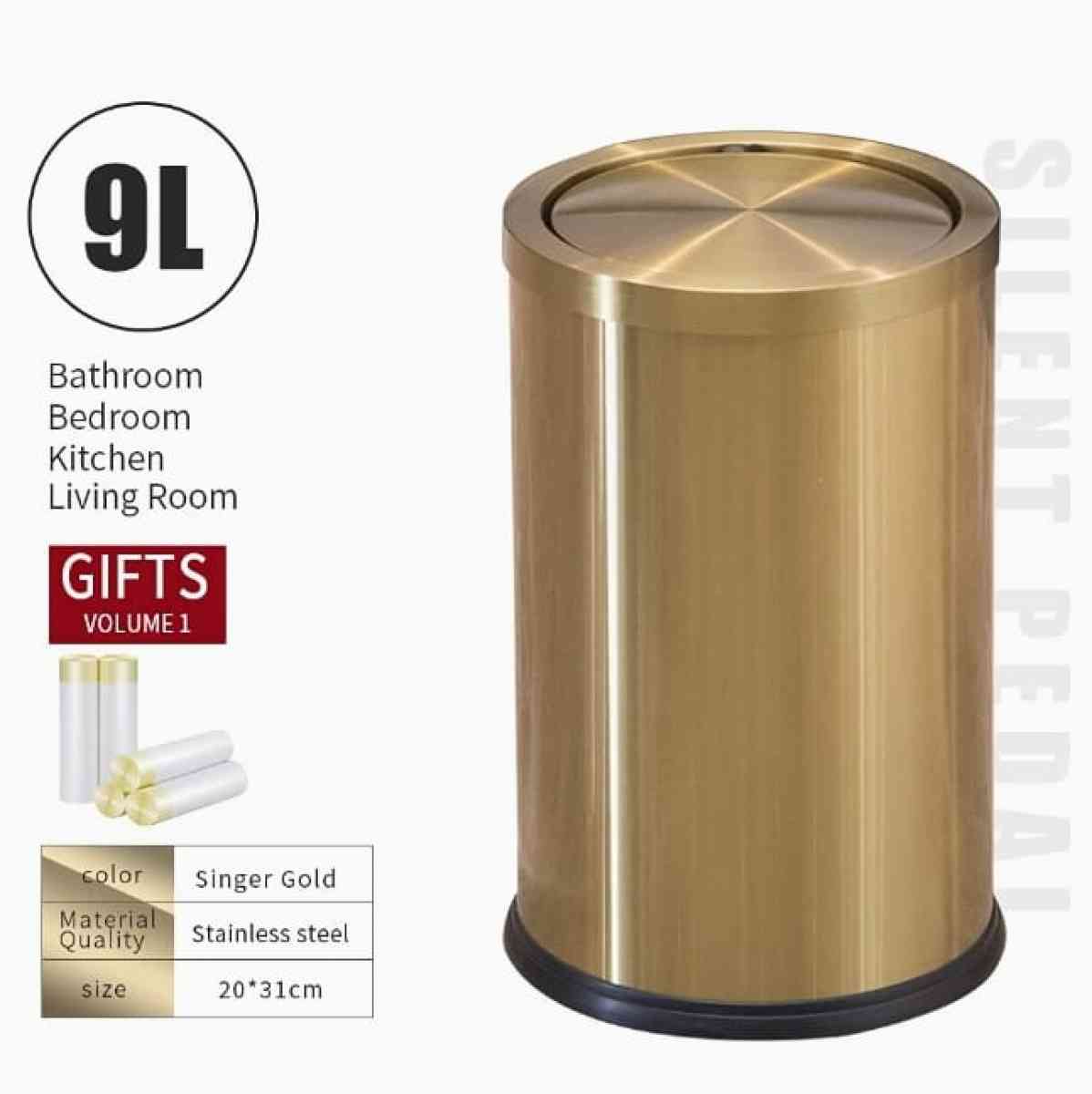 Stainless Steel Trash Can w Flipping Lid 24gallonGarbage can - Victorville, California - FleaMarketBay