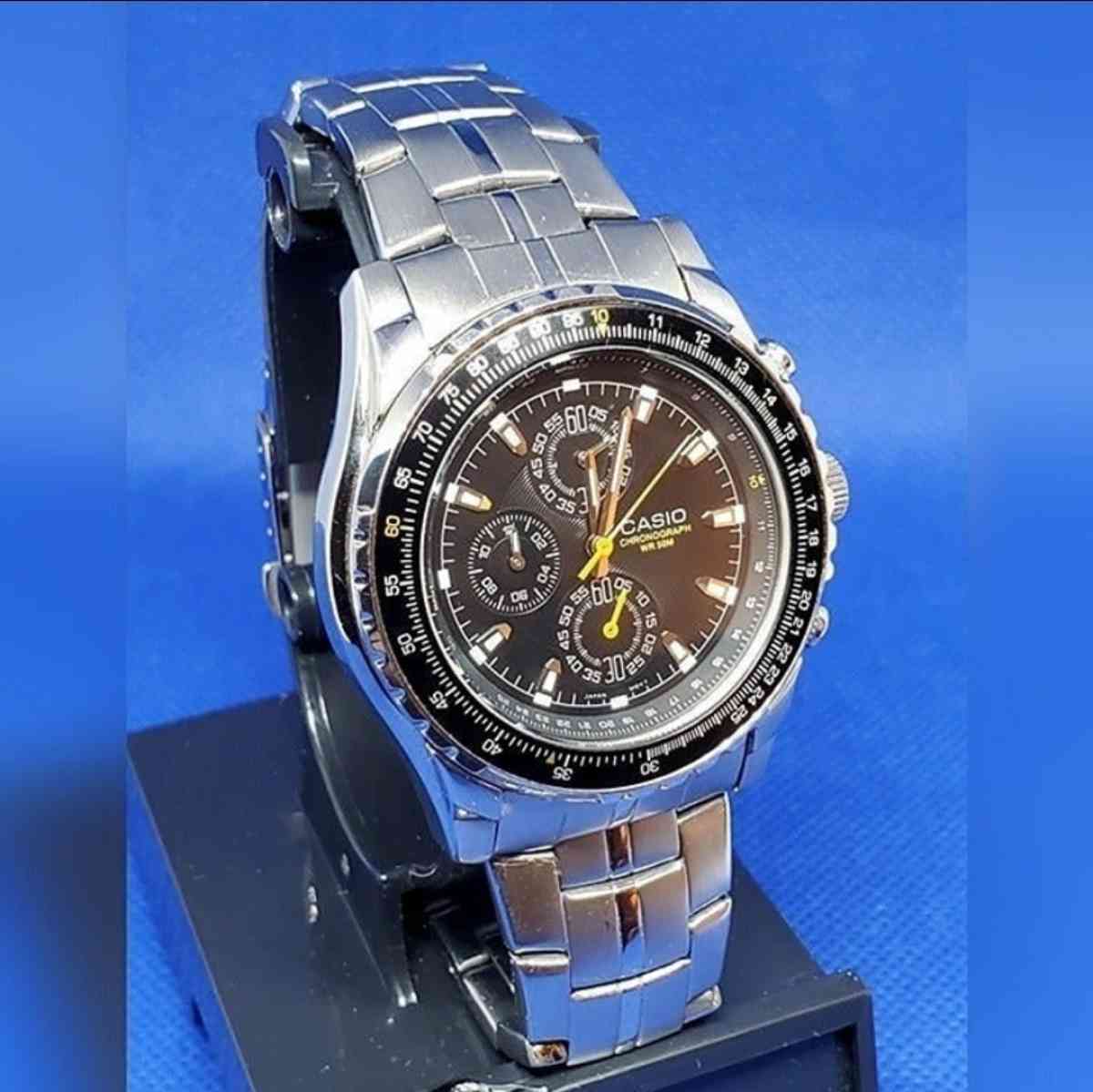 Casio Mens Rotating Slide Rule Bezel Aviator Stainless Steel - Lorain, Ohio - FleaMarketBay