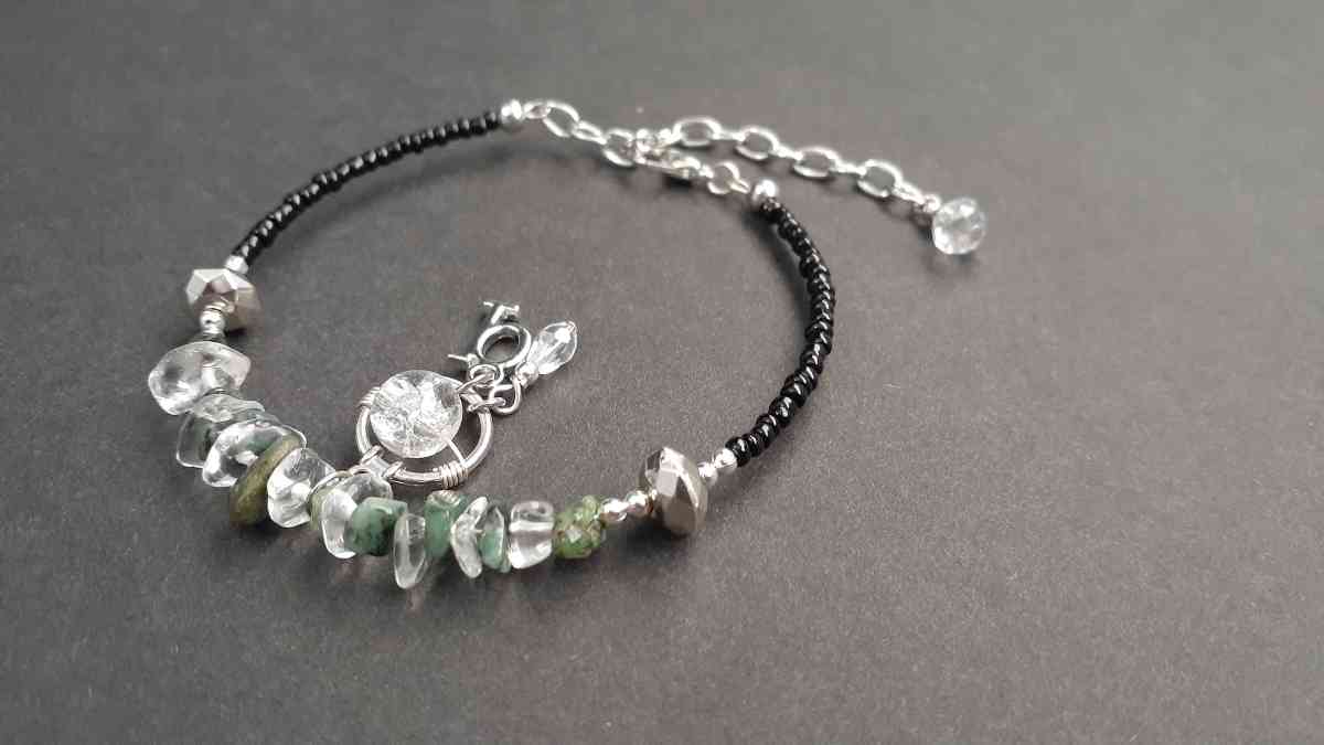 Custom Emerald and Quartz Charm Bracelet Jewelry - San Antonio, Texas - FleaMarketBay