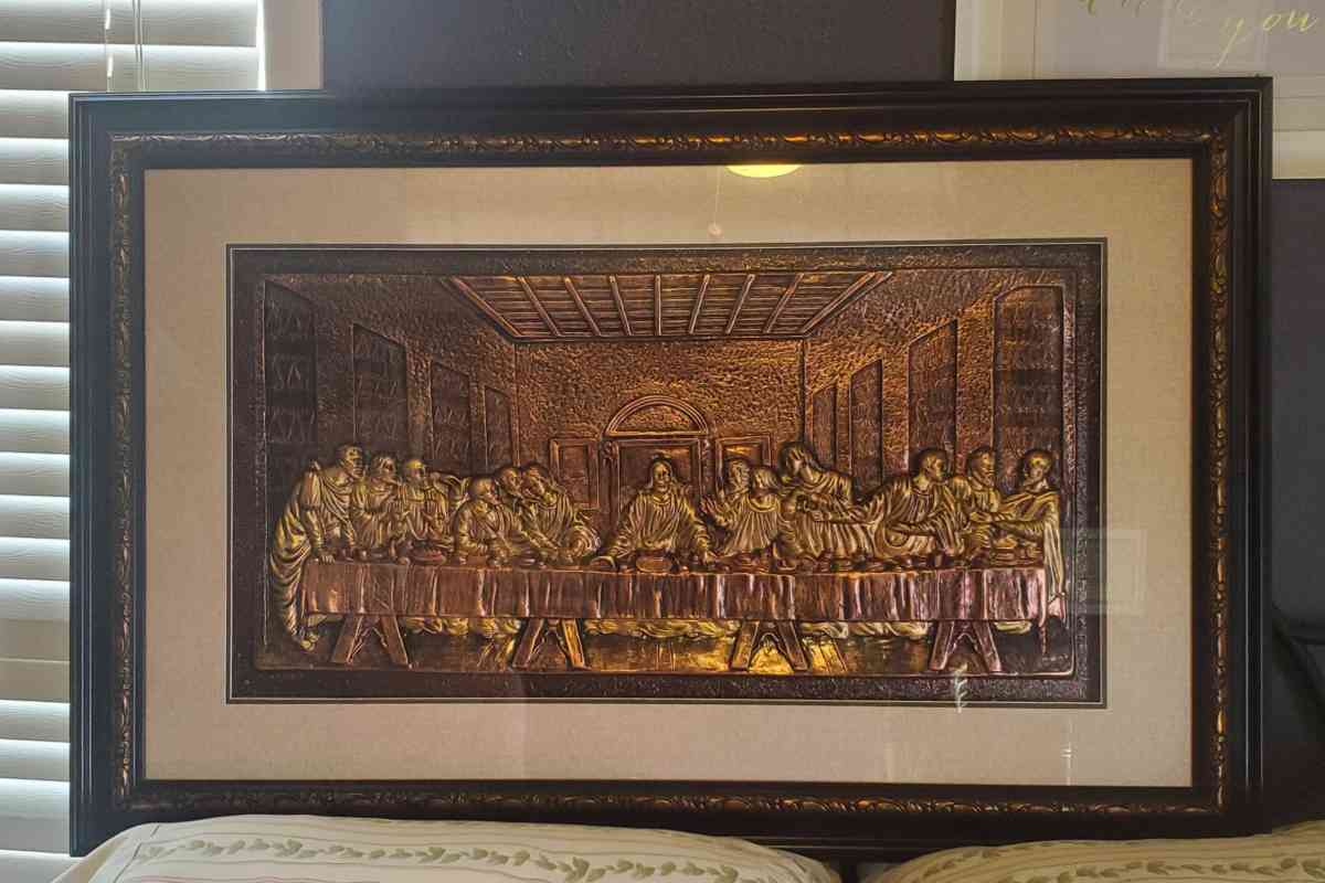 the Last supper brooze 3D wooden dark brown frame - Grand Prairie, Texas