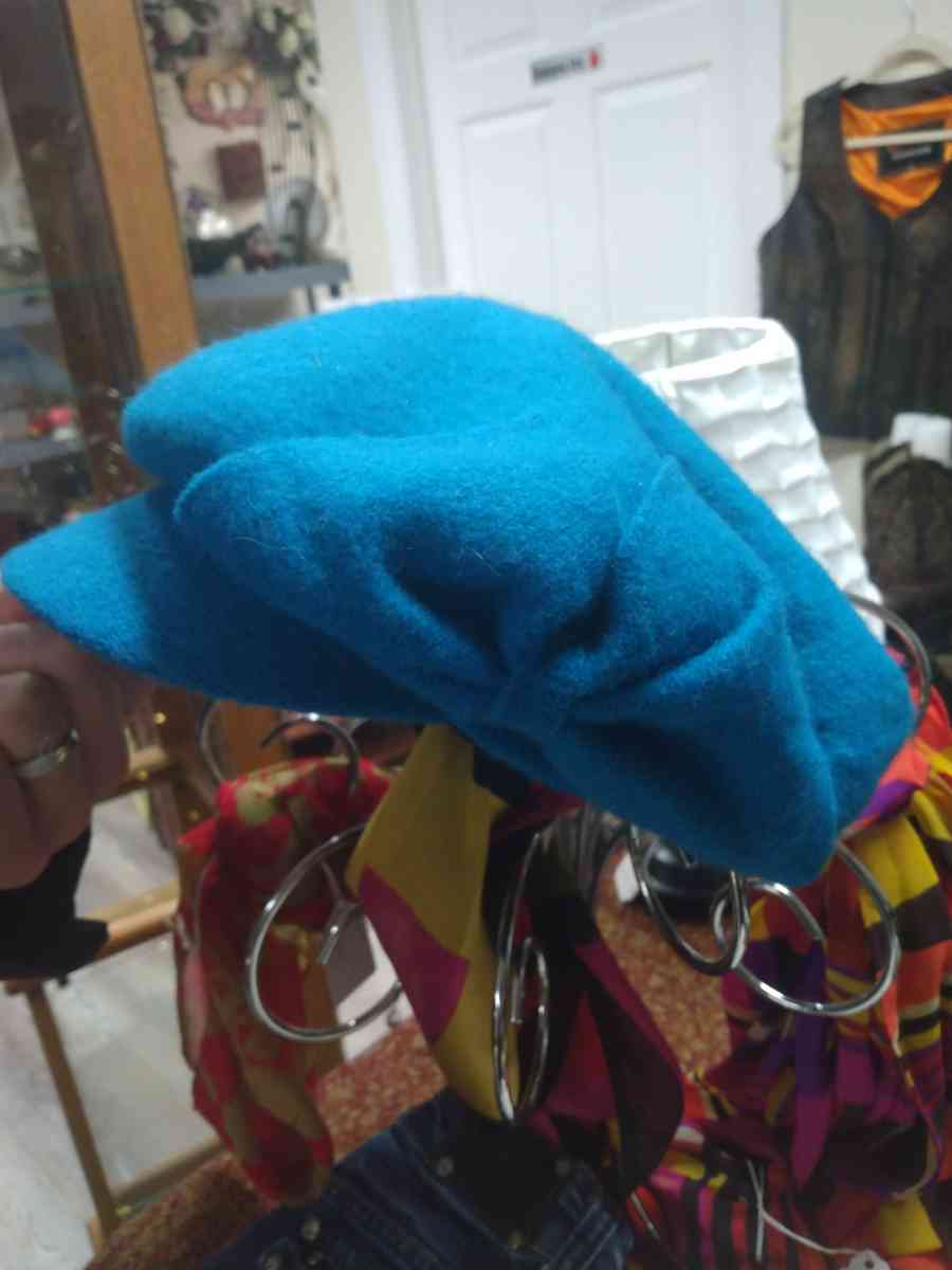 VINTAGE BLUE WOOL HAT - Belen, New Mexico