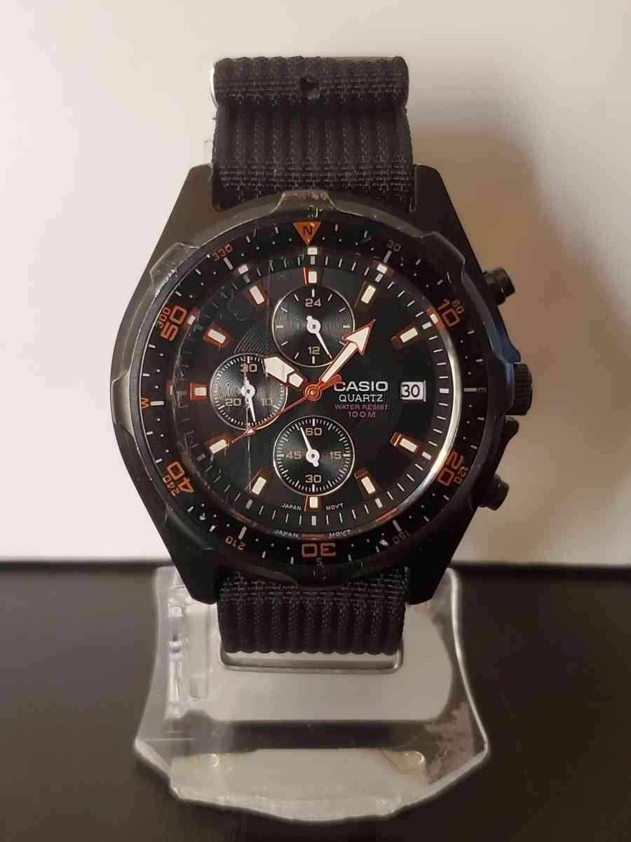 Casio Mens AMW370B1A1 Black Analog MultiFunction Chronograph - Lorain, Ohio
