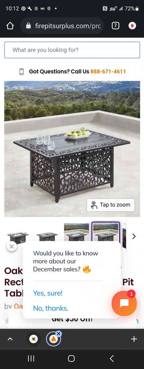 brushed antique copper ornate fire table - Dallas, Texas - FleaMarketBay