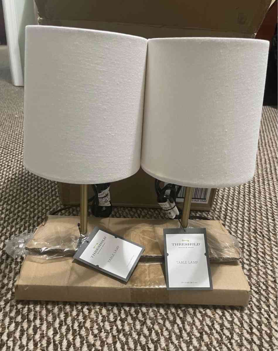 Two Gold Metal Stick Mini Table Lamp  Threshold - Antioch, Tennessee - FleaMarketBay