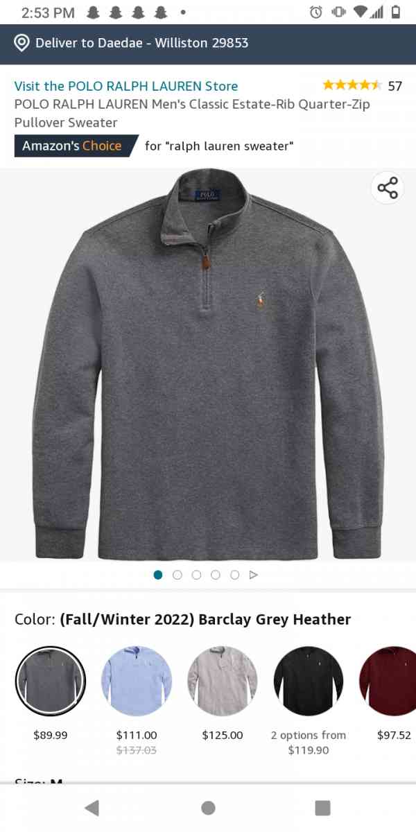 Polo V neck zipper sweater - Aiken, South Carolina