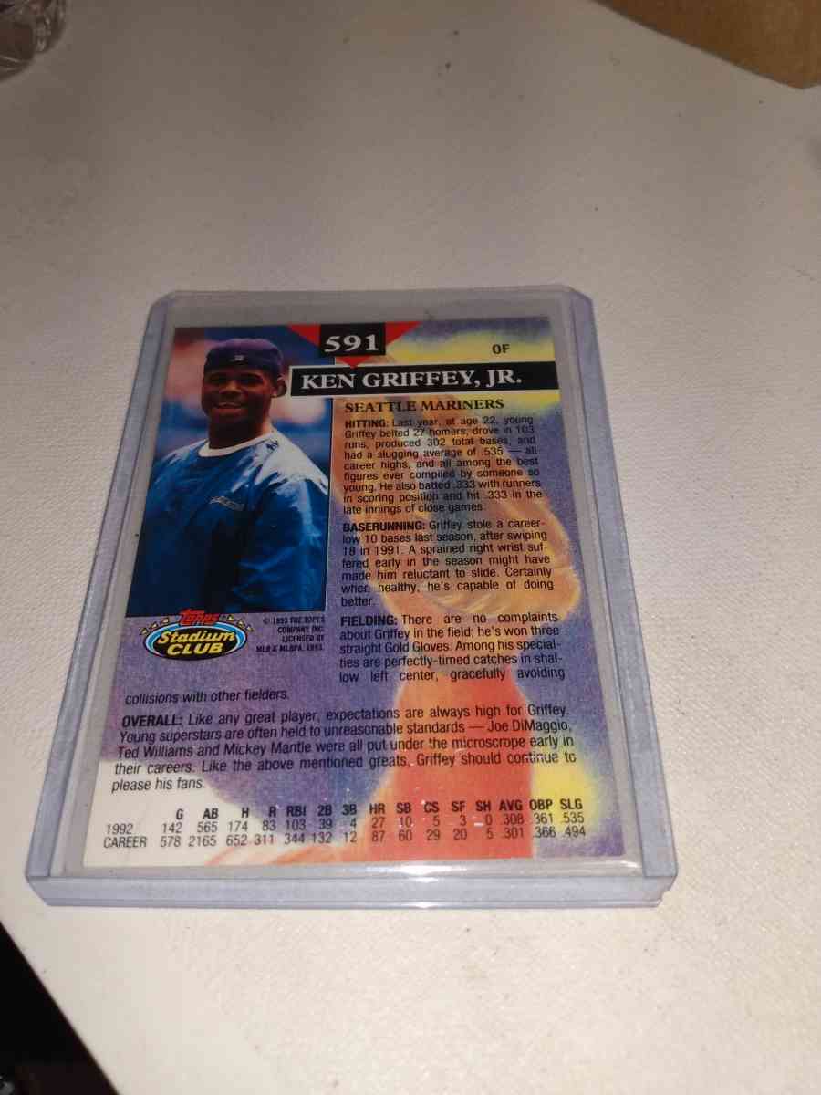1992 stadium club Members choice Ken Griffey Jr - Alicia, Arkansas - FleaMarketBay