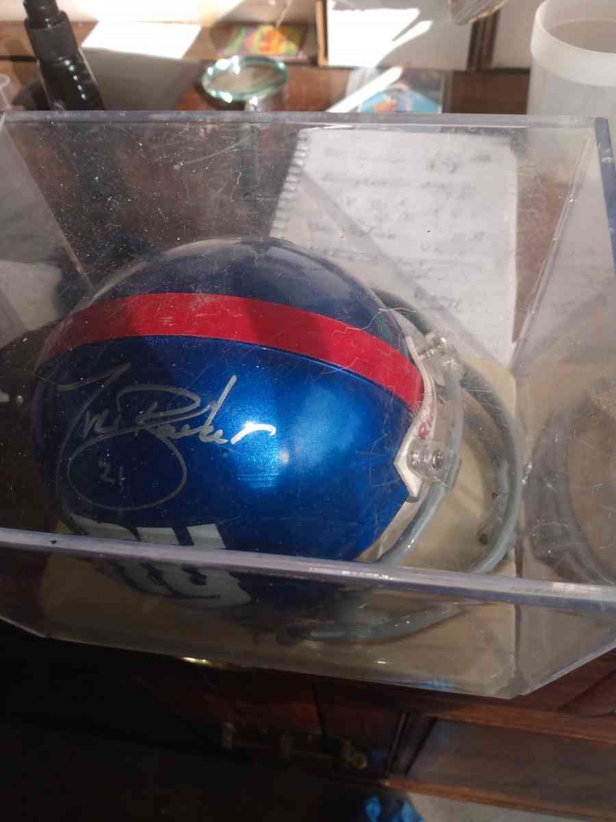 autograph tiki Barber mini helmet New York Giants - Alicia, Arkansas - FleaMarketBay