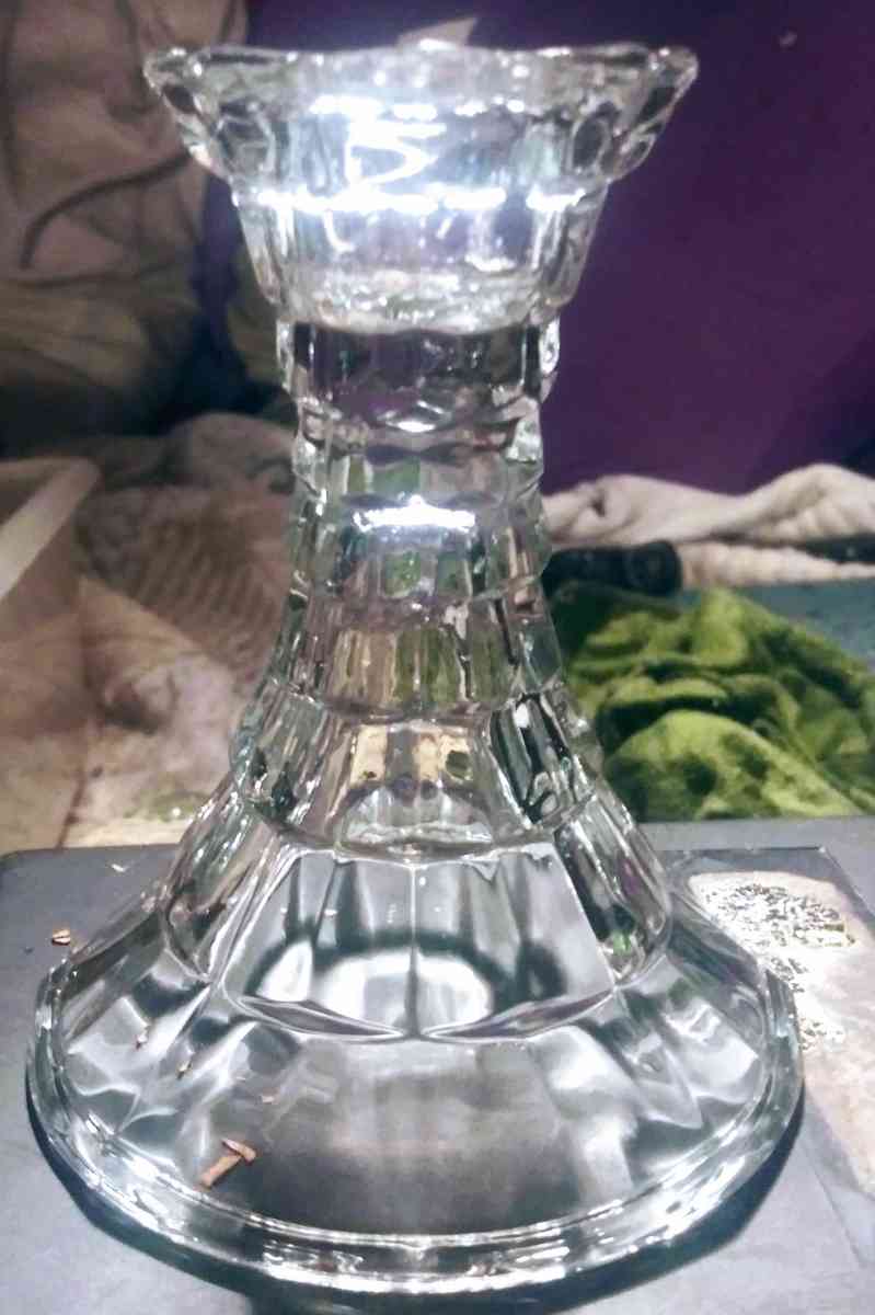 one single cut crystal candle holder - Alliance, Ohio - FleaMarketBay