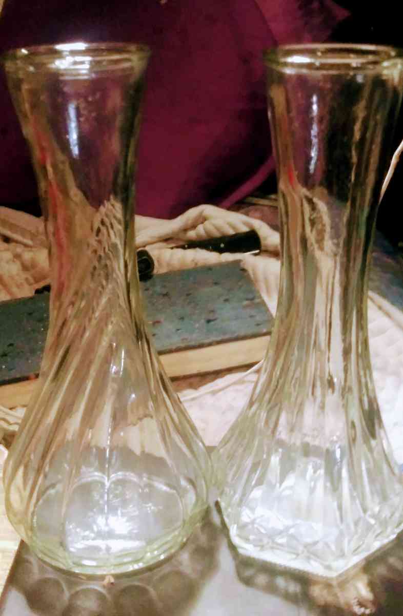 Two medium clear vase - Alliance, Ohio