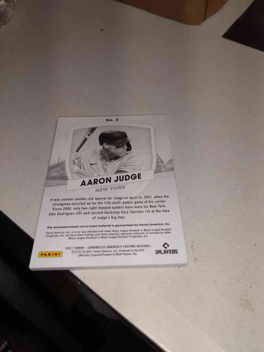 2021 panini Aaron judge relic - Alicia, Arkansas - FleaMarketBay