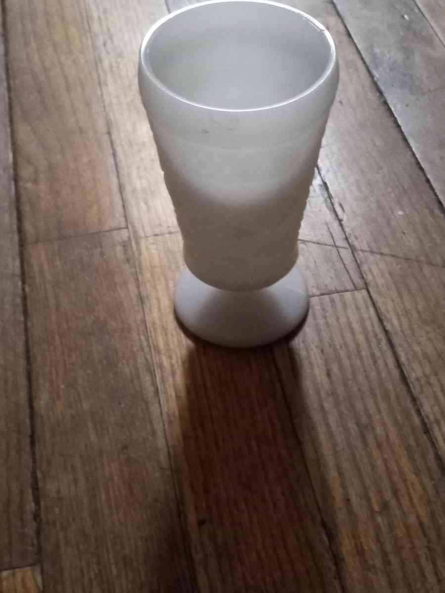 Vintage milk glass goblet - Bangor, Maine