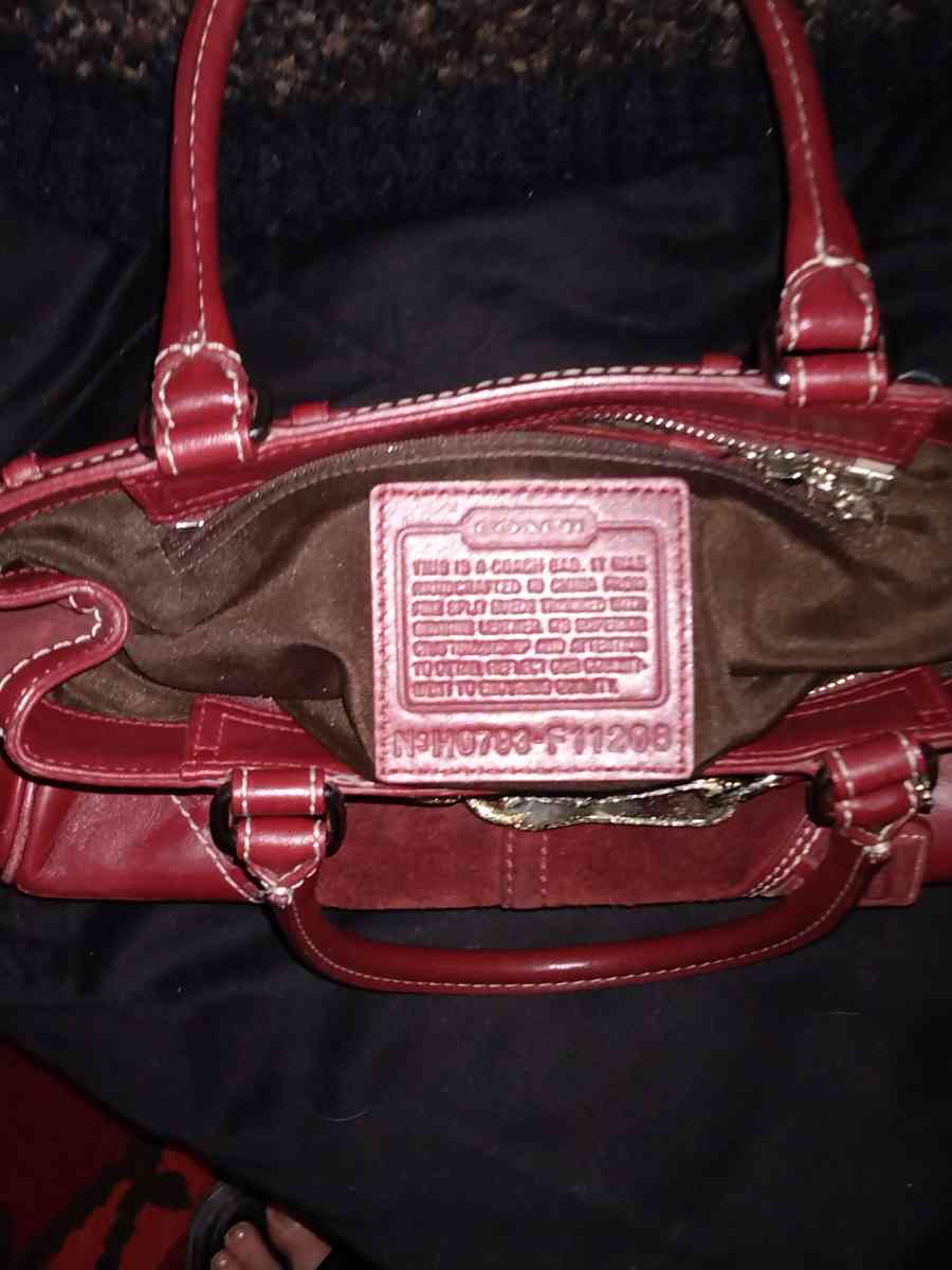 COACH RED WINE SUADE HANDBAG - Belen, New Mexico - FleaMarketBay