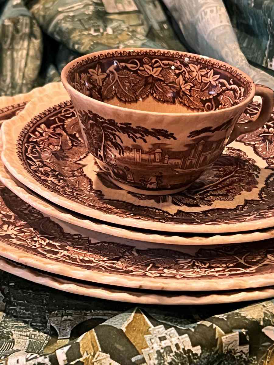 vintage brown transferware - Bellville, Texas - FleaMarketBay