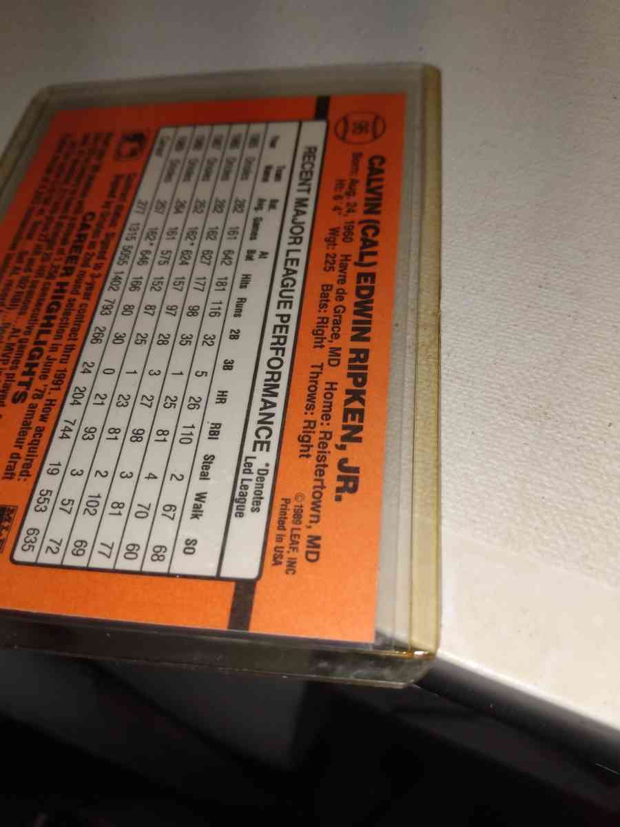 1990 donruss card number 96 Cal ripken Jr error card - Alicia, Arkansas - FleaMarketBay