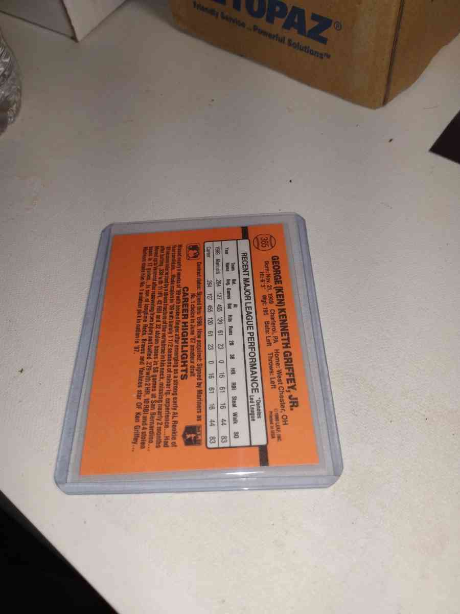 1990 donruss second year Ken Griffey Jr - Alicia, Arkansas - FleaMarketBay