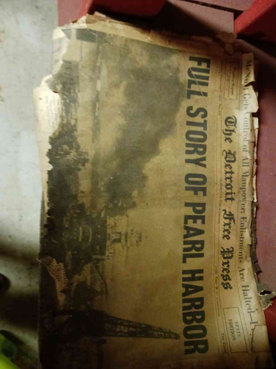 pearl harbor original news paper from 1940 - Riverton, New Jersey
