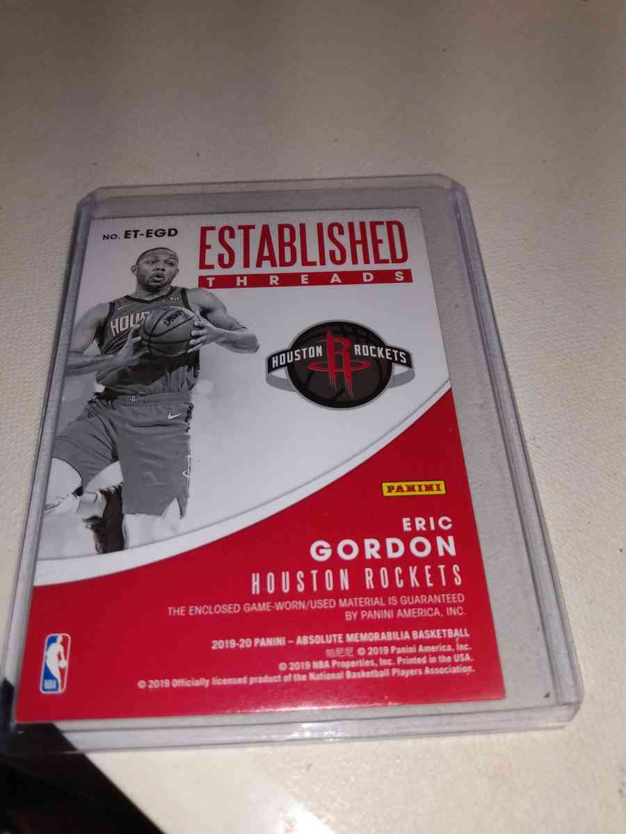 2019 2020 established threads Eric Gordon relic card panini - Alicia, Arkansas - FleaMarketBay