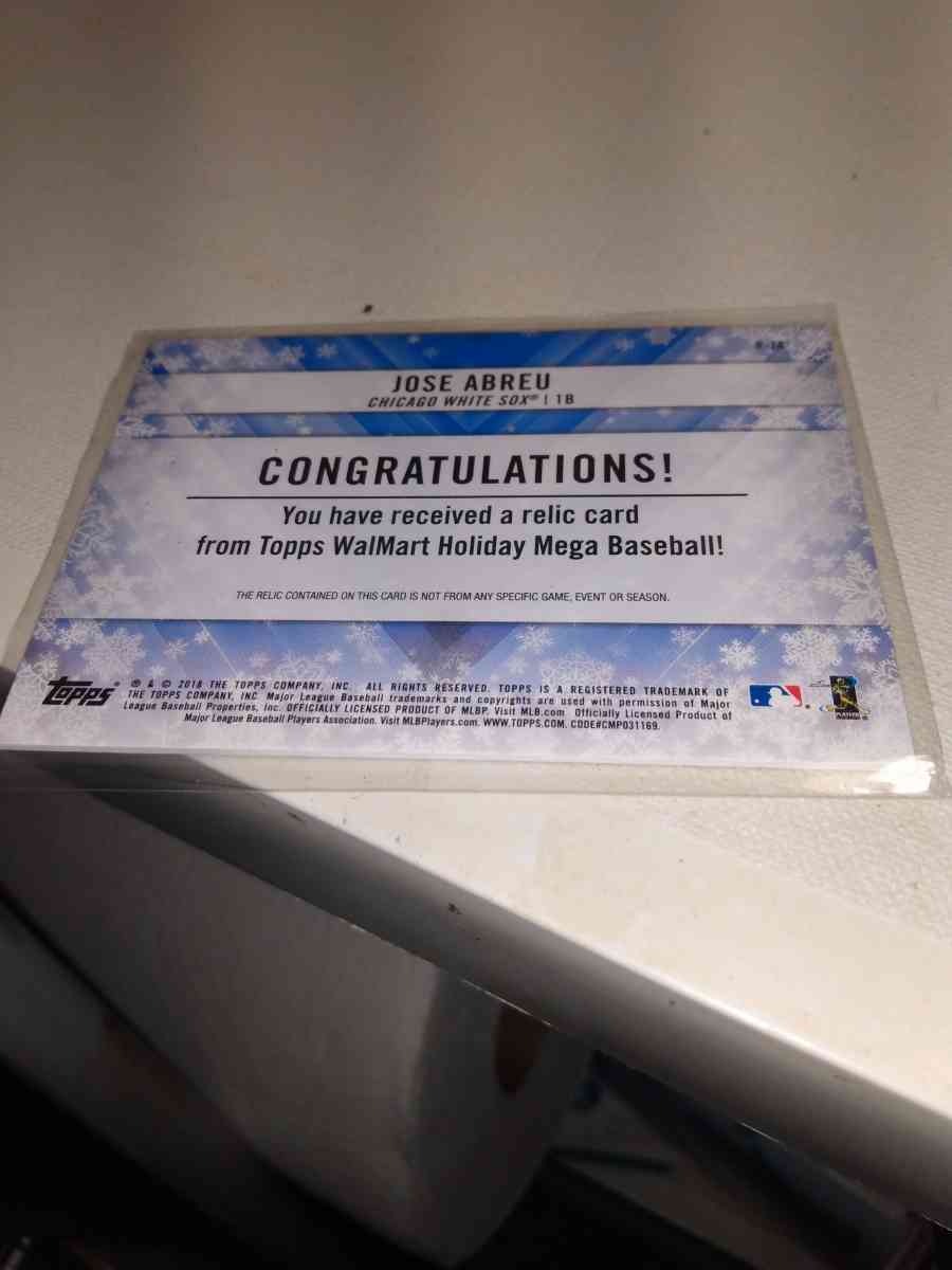 2018 holiday relic Jose abreu - Alicia, Arkansas - FleaMarketBay