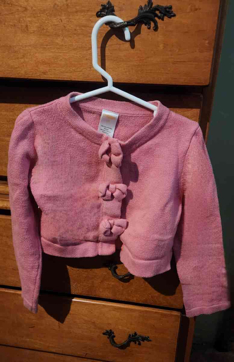 Girl Toddler Pink Cardigan  Floral Dress - Los Angeles, California