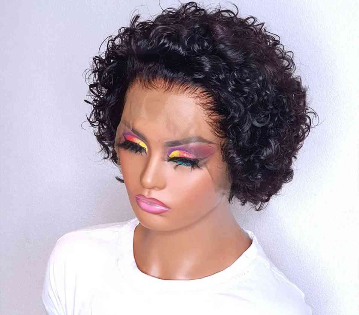 Happycream 8 inch 13X1 Pixie Cut Short Curly Human Hair Wigs - Derby, Connecticut - FleaMarketBay