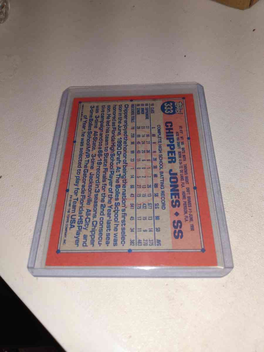 1991 first draft pick chipper Jones - Alicia, Arkansas - FleaMarketBay