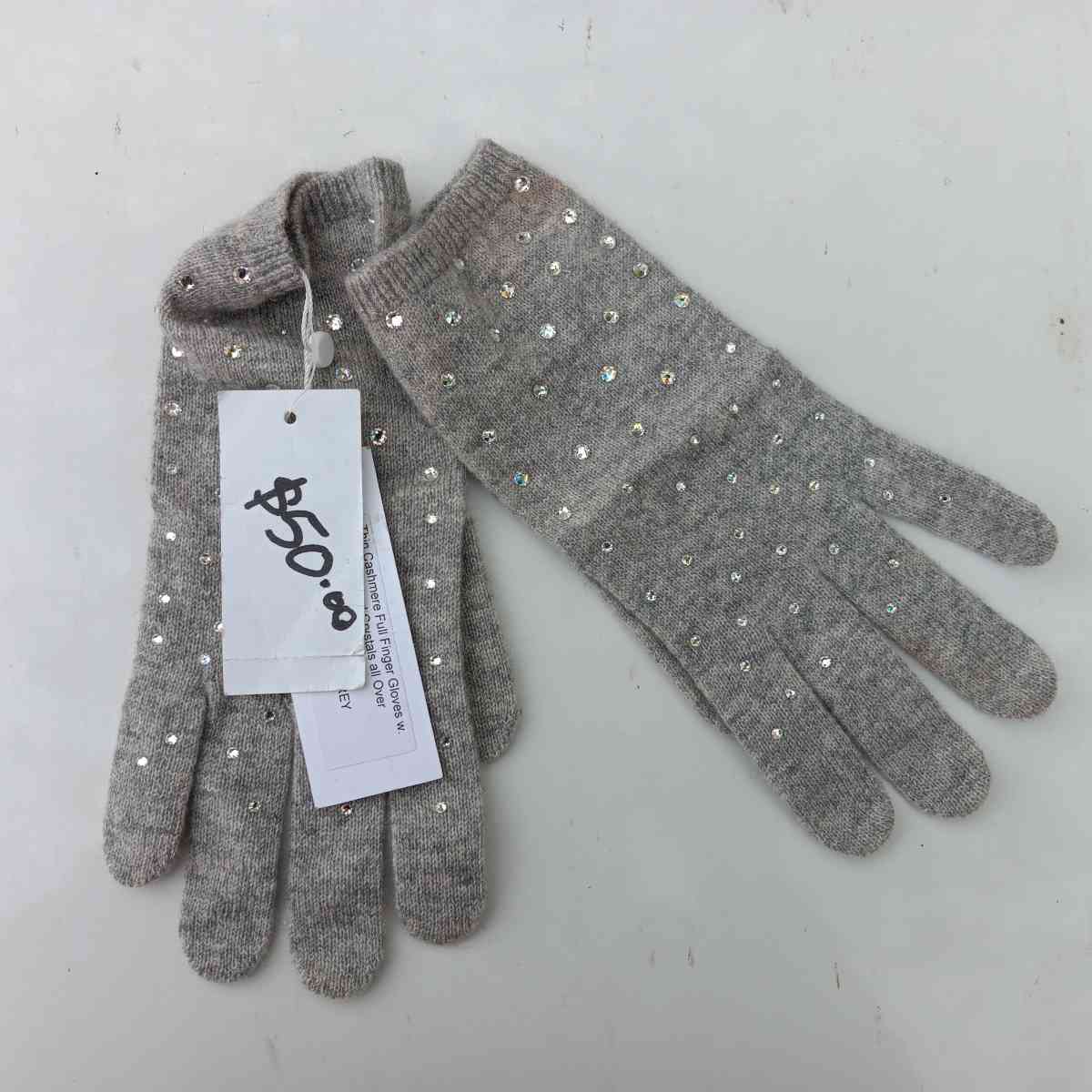 Cashmere Gray Studded Gloves - Irving, Texas - FleaMarketBay