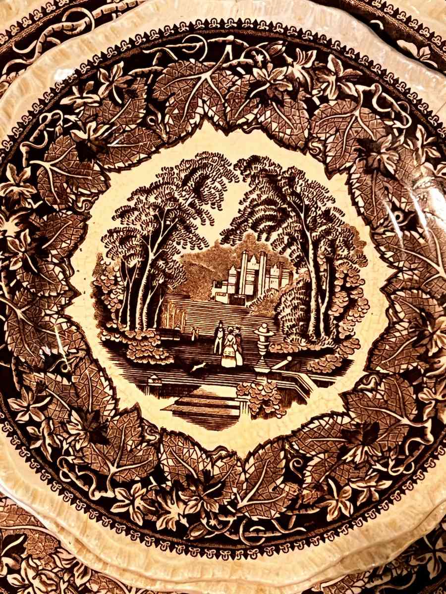 vintage brown transferware - Bellville, Texas