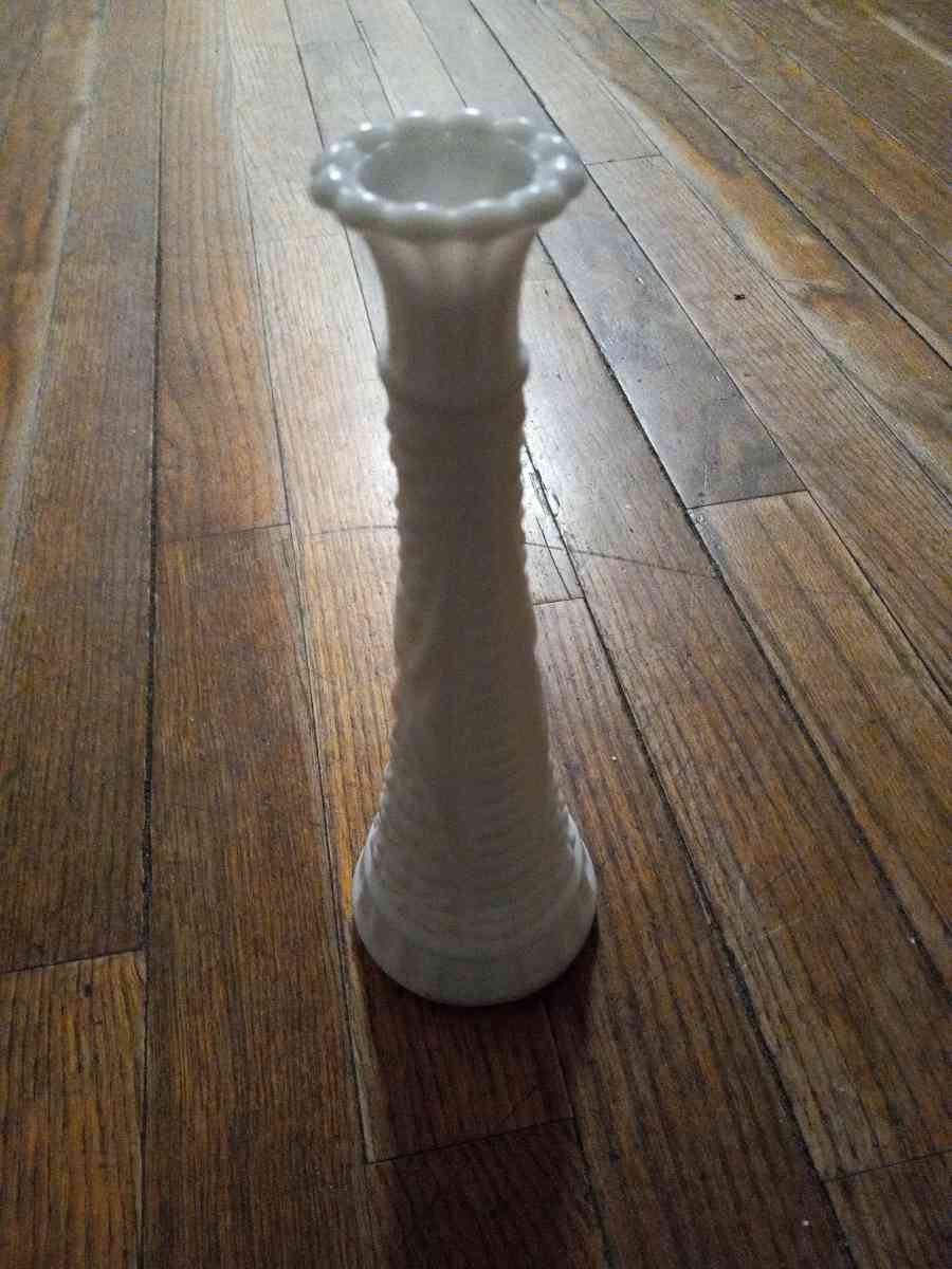 Vintage star and bars milk glass Anchor bud vase - Bangor, Maine - FleaMarketBay