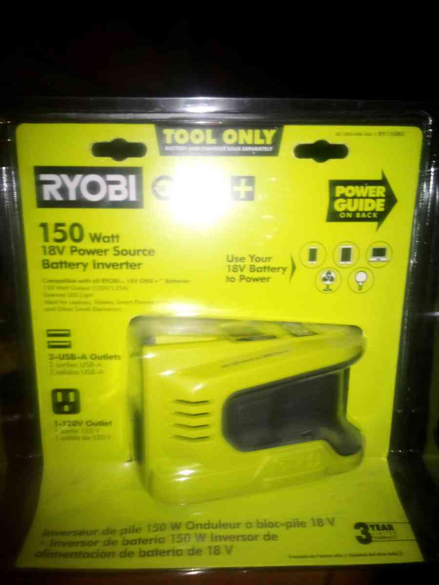 Ryobi one 18v 150 watt power source battery inverter
