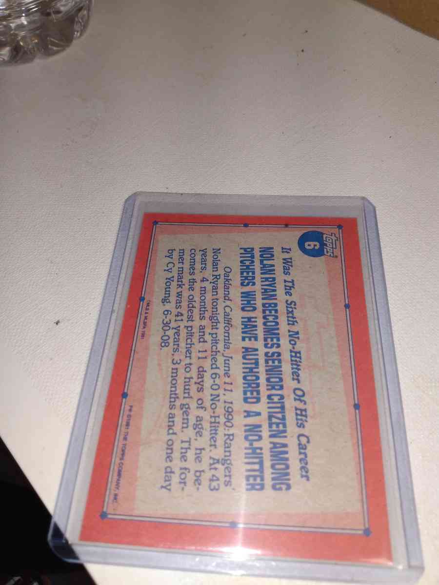1991 TOPPS Nolan Ryan record breaking - Alicia, Arkansas - FleaMarketBay