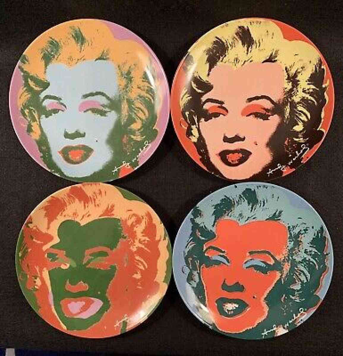 Marilyn Monroe 4 Piece Plate Set By Andy Warhol 1997