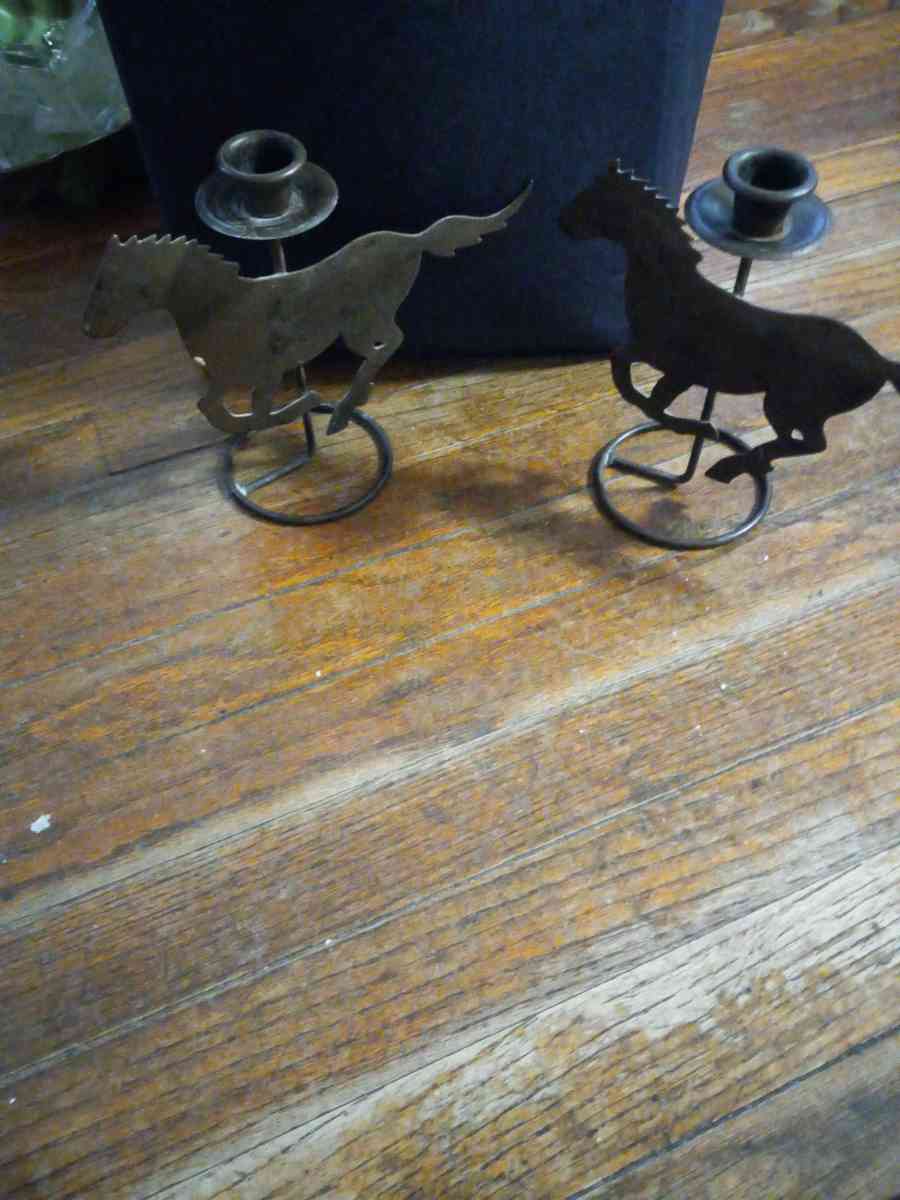 rustic horse candle holders - Bangor, Maine